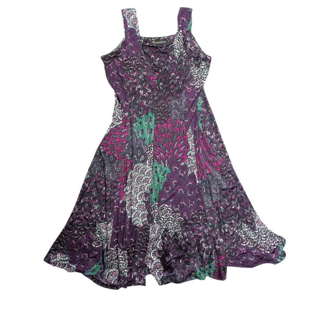 Creation Multi-color Midi A-Line Dress